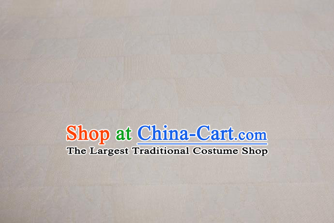 Traditional Chinese Classical Pattern Beige Silk Fabric Ancient Hanfu Dress Silk Cloth