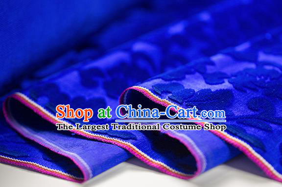 Traditional Chinese Classical Pattern Royal Blue Pleuche Fabric Ancient Hanfu Cheongsam Velvet Cloth
