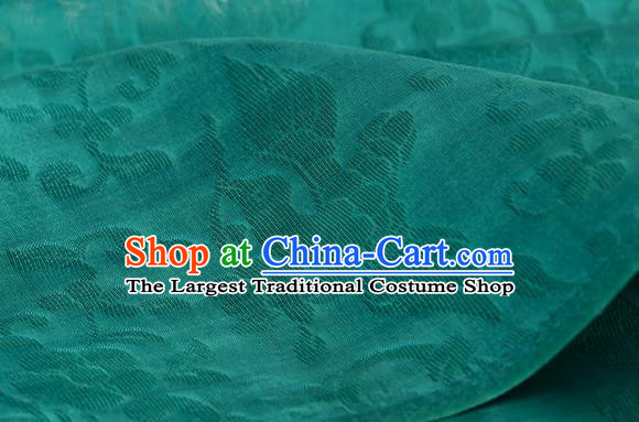 Traditional Chinese Classical Flower Birds Pattern Design Green Silk Fabric Ancient Hanfu Dress Silk Cloth