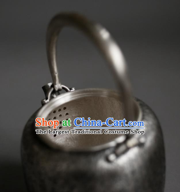 Traditional Chinese Handmade Kung Fu Teapot Silver Carving Teapot