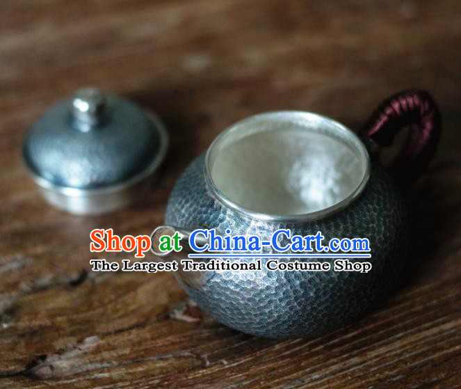 Traditional Chinese Handmade Kung Fu Teapot Silver Carving Tea Kettle