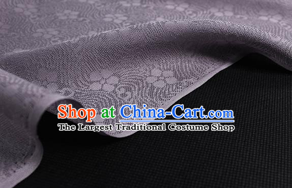 Traditional Chinese Dark Purple Silk Fabric Classical Plum Blossom Pattern Silk Cloth