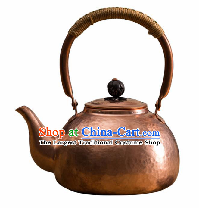 Traditional Chinese Handmade Kung Fu Copper Pot Red Copper Carving Teapot