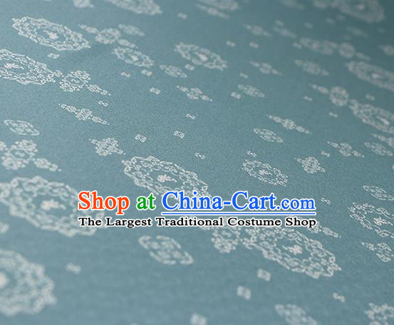 Traditional Chinese Classical Rosette Pattern Peacock Green Silk Fabric Ancient Hanfu Silk Cloth