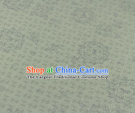Traditional Chinese Classical Rosette Pattern Light Green Silk Fabric Ancient Hanfu Silk Cloth