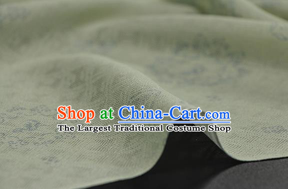 Traditional Chinese Classical Rosette Pattern Light Green Silk Fabric Ancient Hanfu Silk Cloth