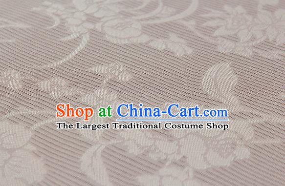 Traditional Chinese Classical Flowers Pattern Pink Silk Fabric Ancient Hanfu Silk Cloth