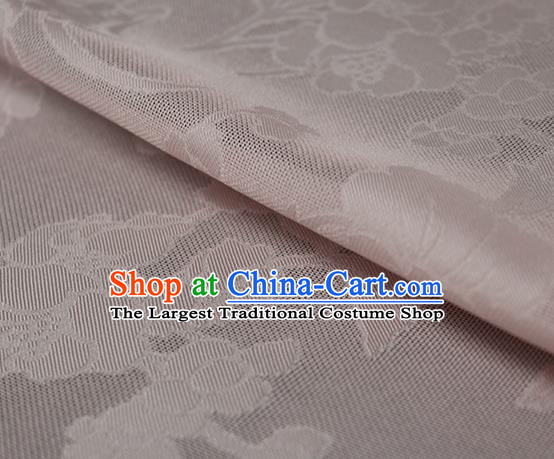 Traditional Chinese Classical Autumn Flowers Pattern Pink Silk Fabric Ancient Hanfu Dress Silk Cloth