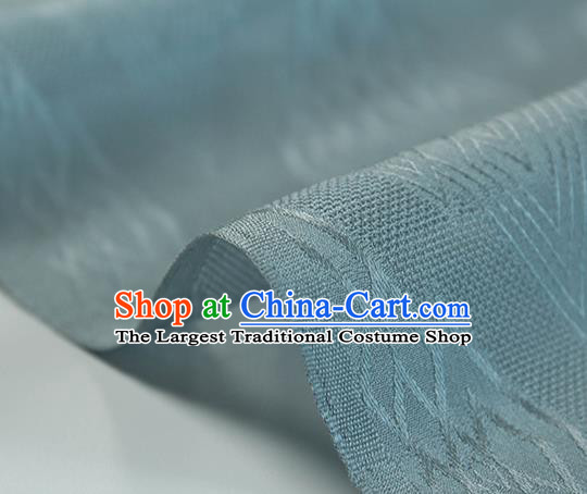 Traditional Chinese Classical Rhombus Pattern Blue Grey Silk Fabric Ancient Hanfu Dress Silk Cloth