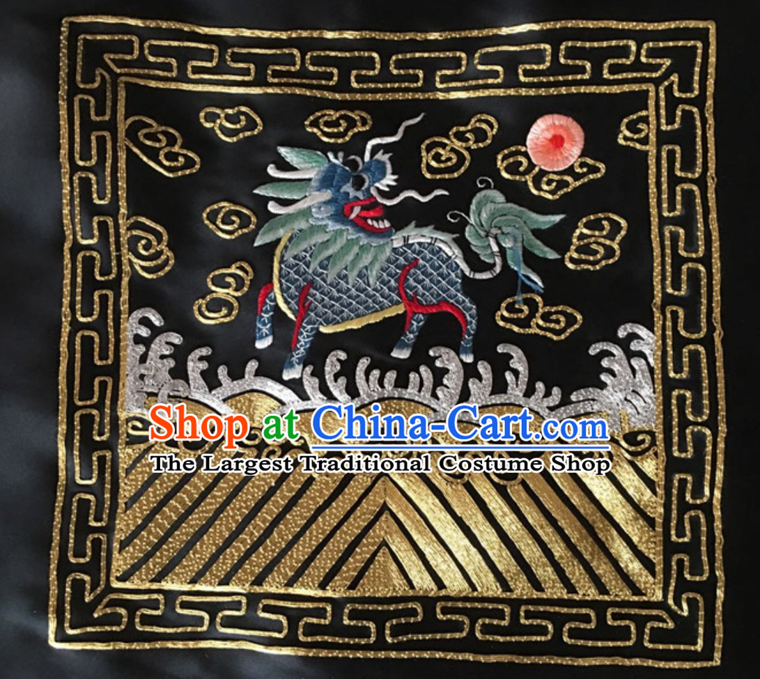 Traditional Qing Dynasty Style Officer Bu Zi Kylin Embroidery Arts