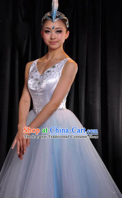 Professional Modern Dance Ballet Costume Opening Dance Stage Show White Dress for Women