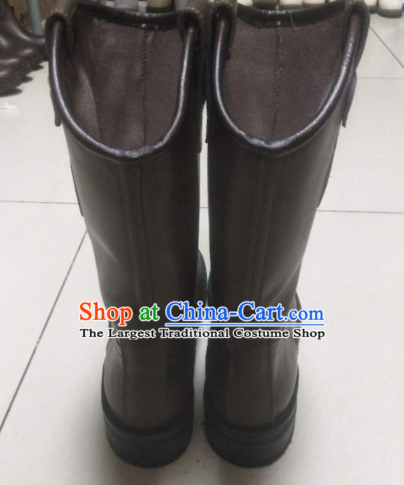 Chinese Traditional Mongol Nationality Wedding Boots Mongolian Ethnic Leather Riding Boots for Men