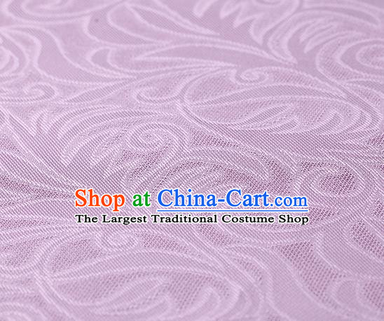 Traditional Chinese Classical Phoenix Flower Pattern Design Lilac Silk Fabric Ancient Hanfu Dress Silk Cloth