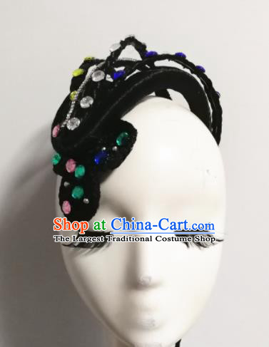 Traditional Chinese Classical Dance Snake Hair Accessories Water Sleeve Dance Wig Chignon Headdress for Women