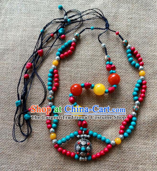 Chinese Traditional Zang Ethnic Silver Hair Clasp Hair Accessories Tibetan Nationality Headwear for Women