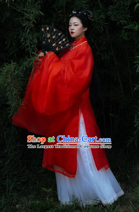 Chinese Ancient Palace Lady Wedding Red Hanfu Dress Traditional Ming Dynasty Royal Princess Replica Costume for Women