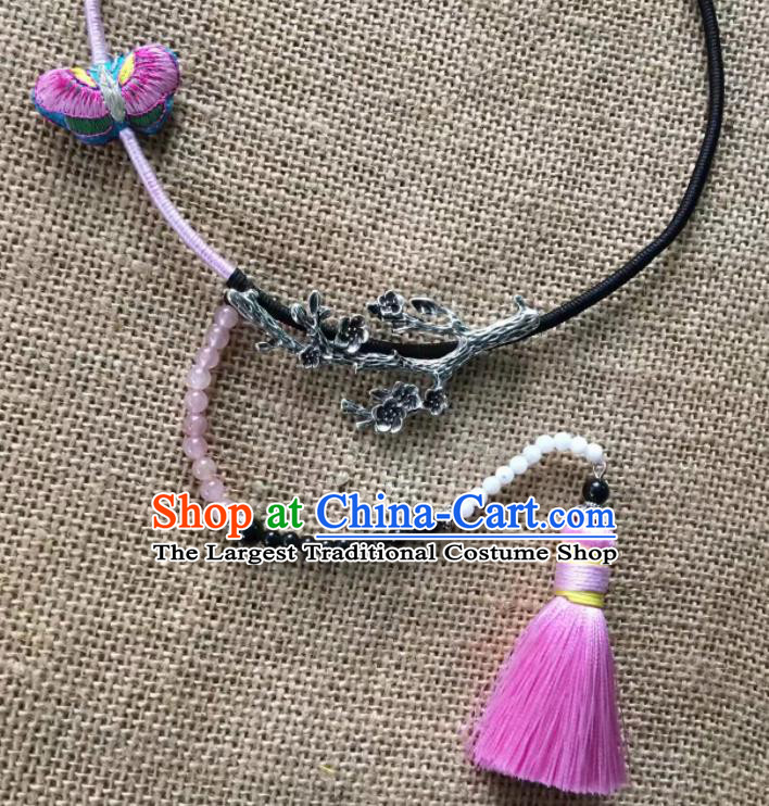 Chinese Traditional Ethnic Butterfly Necklet Accessories Nationality Tassel Necklace for Women