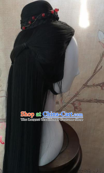 Chinese Traditional Cosplay The Legendary Swordsman Ren Yingying Wigs Ancient Swordswoman Wig Sheath Hair Accessories for Women