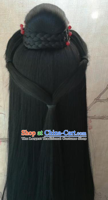 Chinese Traditional Cosplay The Legendary Swordsman Ren Yingying Wigs Ancient Swordswoman Wig Sheath Hair Accessories for Women