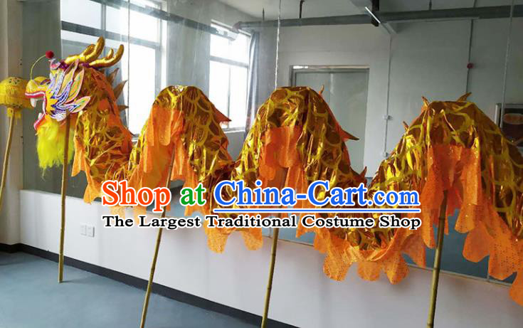 Chinese New Year Dragon Dance Competition Golden Dragon Head Traditional Dragon Dance Prop Complete Set for Adult