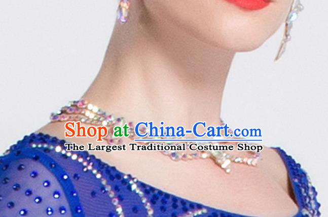 Top Grade Latin Dance Crystal Necklet Accessories International Ballroom Dance Competition Necklace for Women