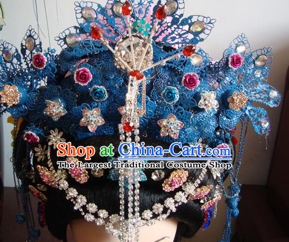 Chinese Beijing Opera Imperial Consort Phoenix Headgear Traditional Peking Opera Wig Sheath and Hair Accessories for Women