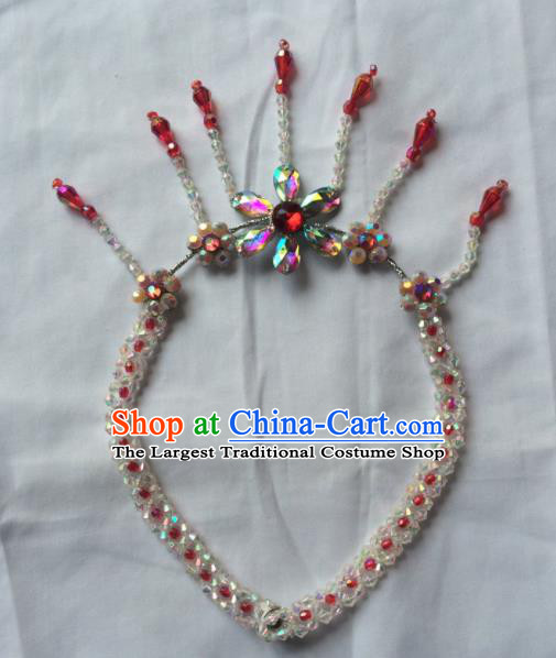 Chinese Beijing Opera Princess Beads Tassel Necklace Traditional Peking Opera Diva Necklet Accessories for Women