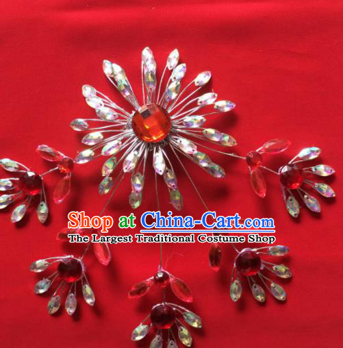 Chinese Beijing Opera Actress Crystal Hair Claw Hairpins Traditional Peking Opera Princess Hair Accessories for Women