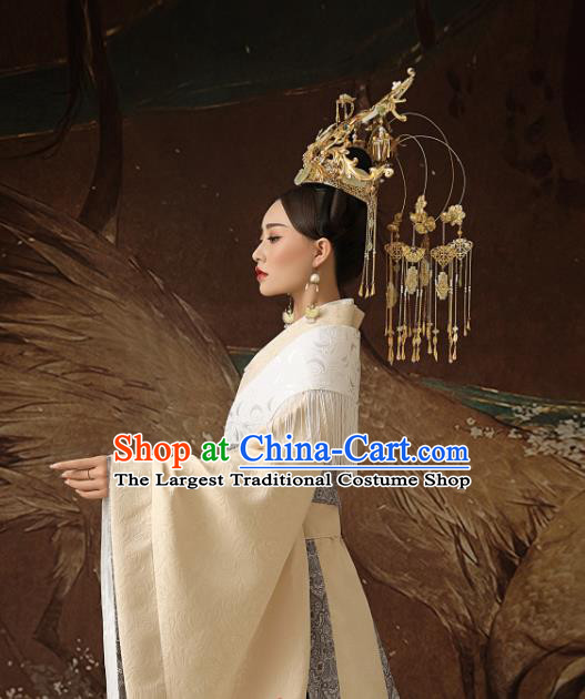 Chinese Ancient Imperial Consort Hanfu Dress Traditional Han Dynasty Court Lady Costumes and Headpiece for Women