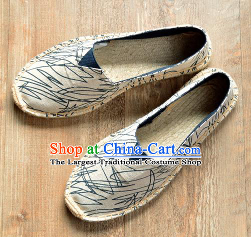 Traditional Chinese Martial Arts Shoes Handmade Flax Shoes National Multi Layered Cloth Shoes for Men