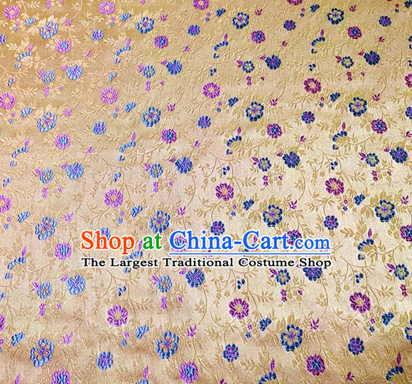 Asian Chinese Traditional Pattern Design Golden Brocade Cheongsam Fabric Silk Material