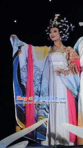 Chinese The Long Regret Tang Dynasty Imperial Consort Dance White Dress Stage Performance Costume for Women