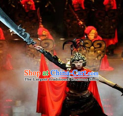 Chinese Chinese The Mystery Show of Huizhou Ancient General Armor Stage Performance Dance Costume for Men