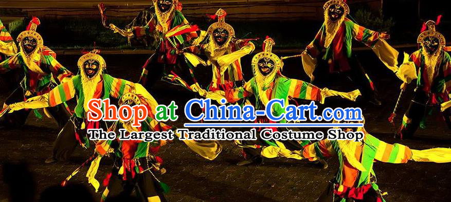 Chinese Kangxi Ceremony Qin Dynasty Shaman Dance Stage Performance Costume for Men