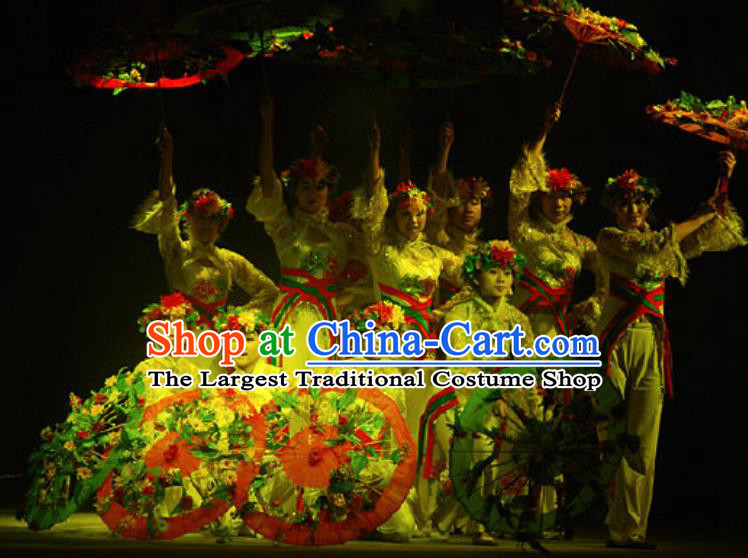 Chinese Hui Nationality Wedding Ethnic Dance Dress Stage Performance Costume and Headpiece for Women