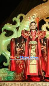 Chinese Shapotou Celebration Han Dynasty Emperor Wedding Clothing Stage Performance Dance Costume for Men