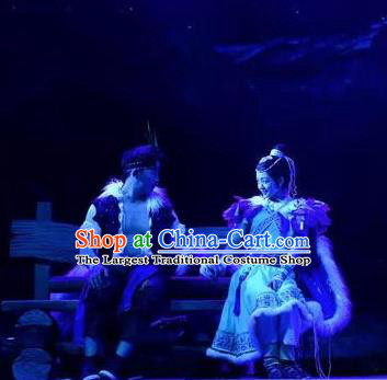 Chinese The Myth Of Snow Mountain Ethnic Wedding Stage Performance Dance Costumes for Women for Men