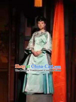 Chinese Encore Pingyao Nobility Lady Green Dress Stage Performance Dance Costume for Women