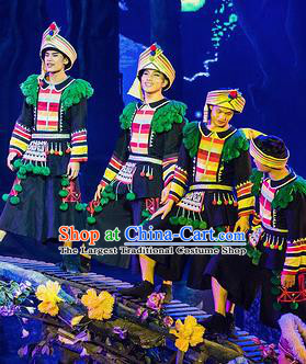 Chinese Charm Xiangxi Tujia Nationality Male Clothing Stage Performance Dance Costume for Men