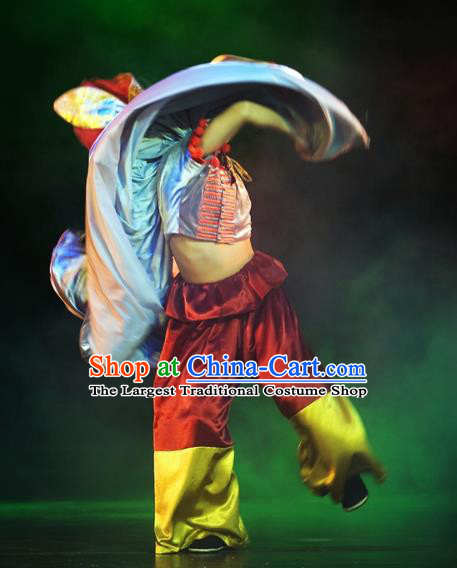 Chinese Oriental Apparel Yi Nationality Clothing Stage Performance Dance Costume for Men
