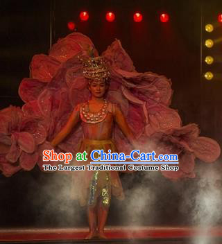 Chinese Dream Like Lijiang Ethnic Dance Dress Stage Performance Costume and Headpiece for Women