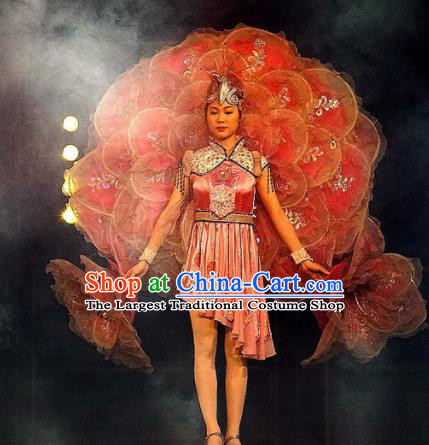 Chinese Dream Like Lijiang She Nationality Ethnic Dance Dress Stage Performance Costume and Headpiece for Women