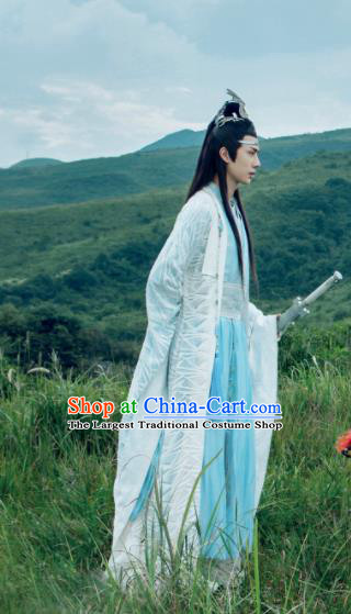 Chinese Drama The Untamed Ancient Swordsman Lan Zhan Blue Clothing Nobility Childe Wang Yibo Costumes for Men