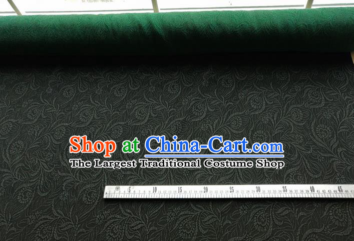 Traditional Chinese Classical Pattern Atrovirens Gambiered Guangdong Gauze Silk Fabric Ancient Hanfu Dress Silk Cloth
