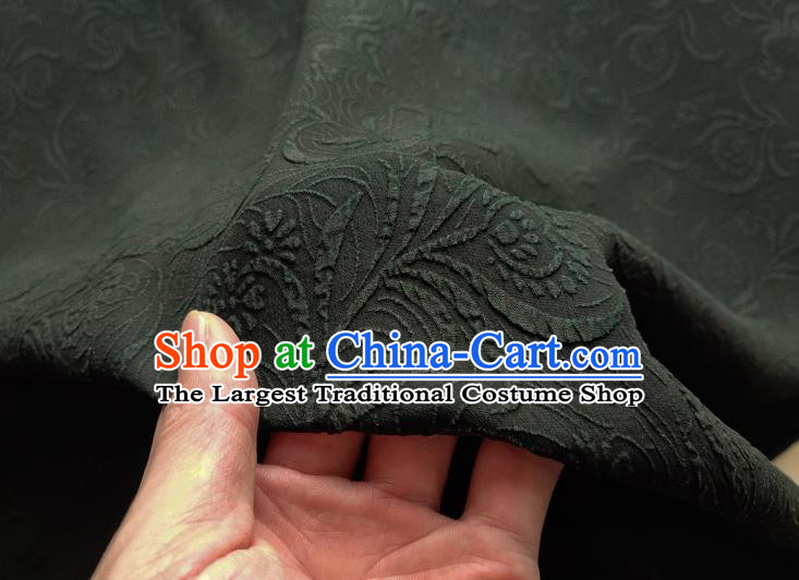 Traditional Chinese Classical Pattern Atrovirens Gambiered Guangdong Gauze Silk Fabric Ancient Hanfu Dress Silk Cloth