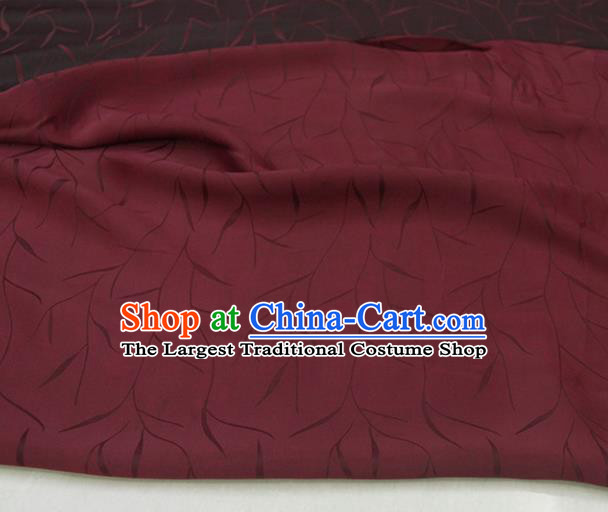 Traditional Chinese Classical Pattern Wine Red Gambiered Guangdong Gauze Silk Fabric Ancient Hanfu Dress Silk Cloth