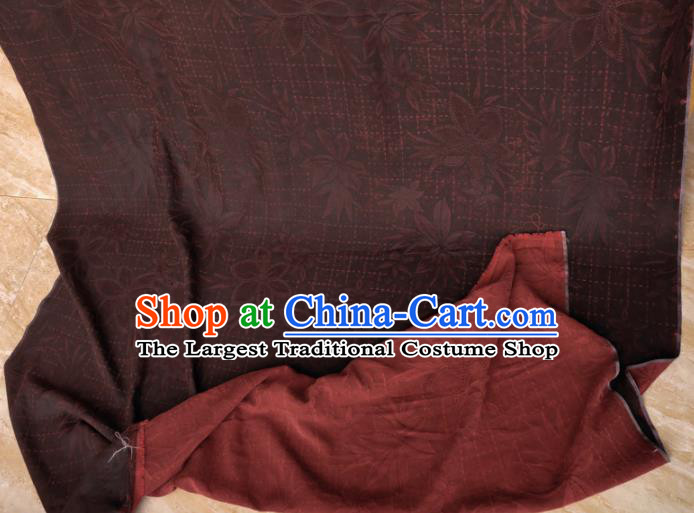 Traditional Chinese Classical Pattern Rust Red Gambiered Guangdong Gauze Silk Fabric Ancient Hanfu Dress Silk Cloth