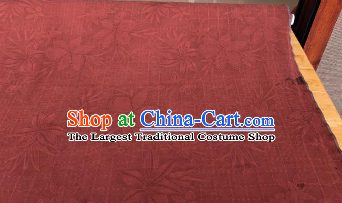 Traditional Chinese Classical Pattern Rust Red Gambiered Guangdong Gauze Silk Fabric Ancient Hanfu Dress Silk Cloth
