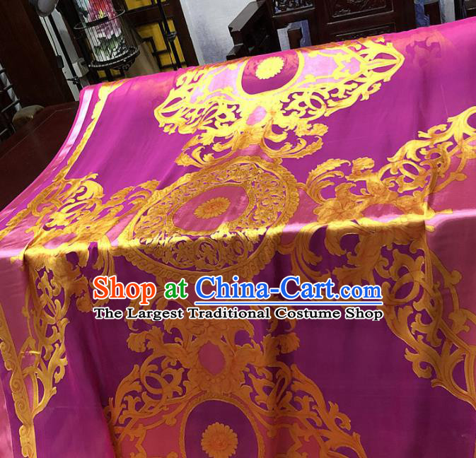 Chinese Classical Pattern Purple Silk Fabric Traditional Ancient Hanfu Dress Brocade Cloth