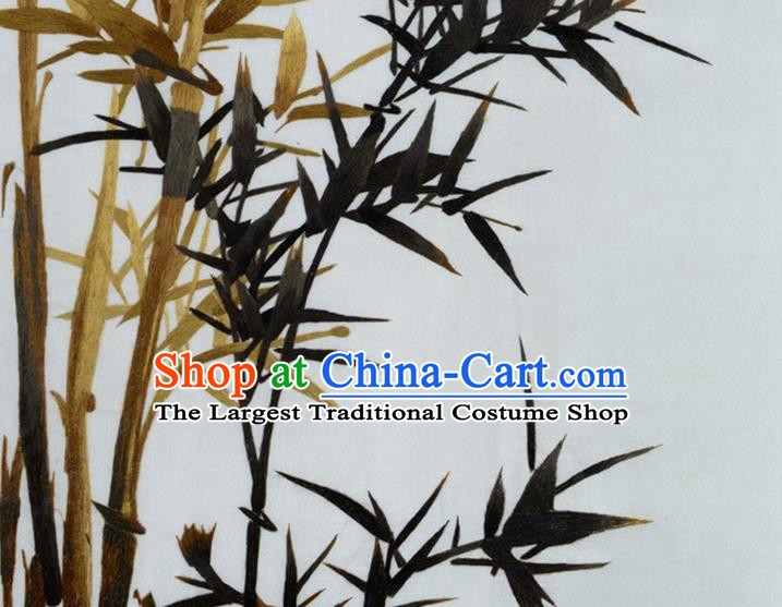 Traditional Chinese Handmade Suzhou Embroidery Plum Orchid Bamboo Chrysanthemum Wall Picture Embroidered Scroll Embroidery Craft